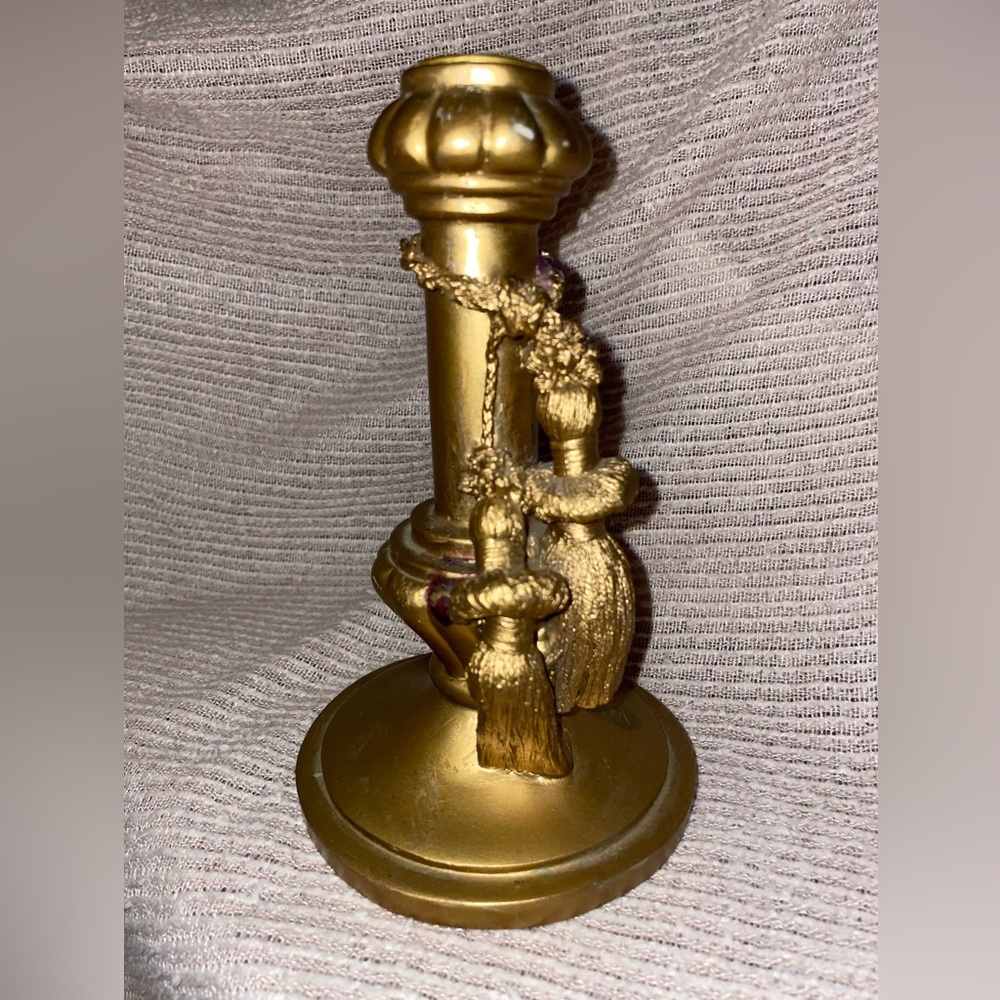 Golden Tassel Candlestick Holder: 1995 Nancy Jacobsen CHRISTMAS AROUND THE WORLD